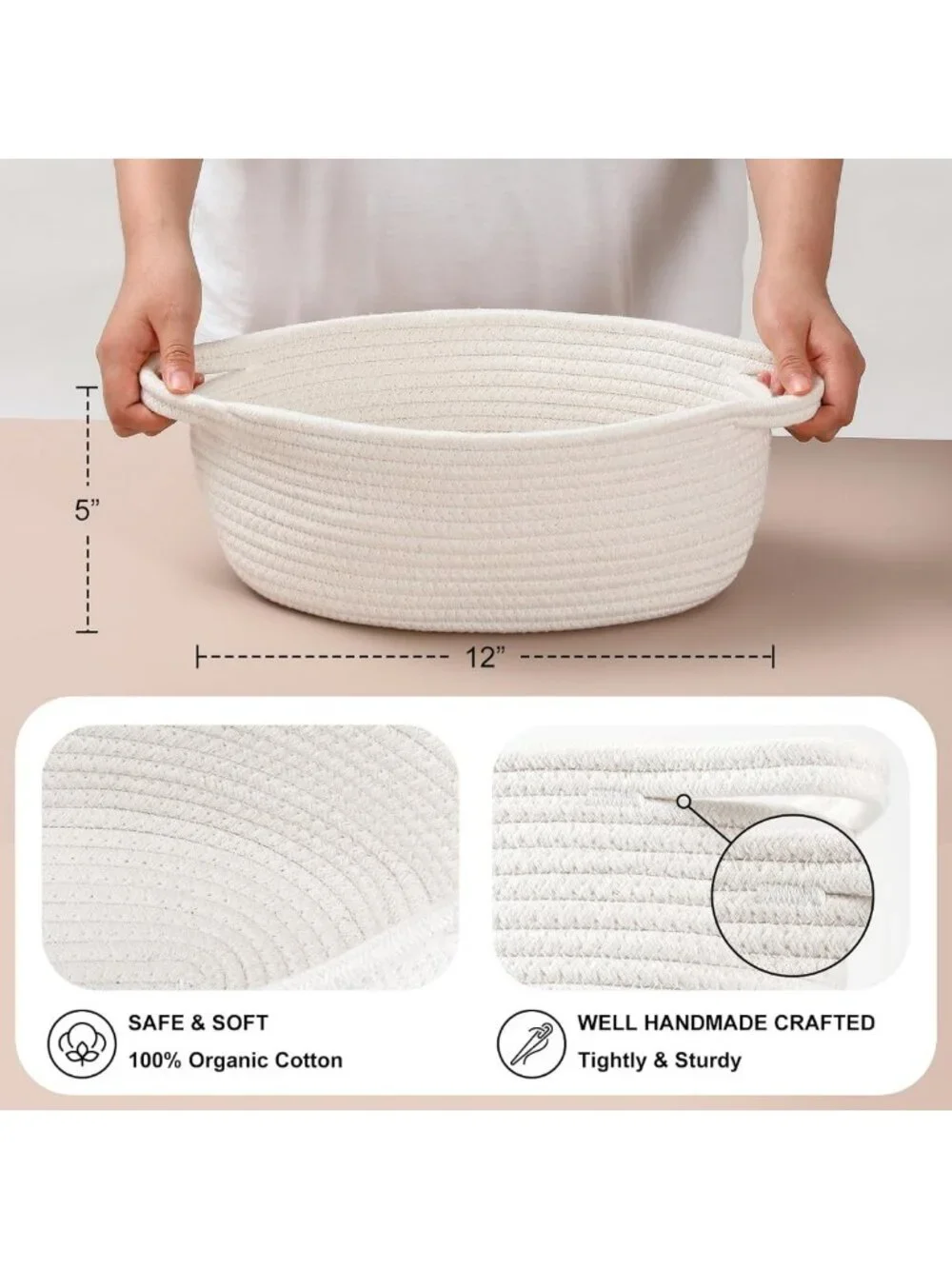 8 Pack Small Woven Baskets with Gift Bags & Ribbons - Decorative Nursery
